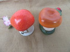 (image for) 4Pcs Mushroom Toadstool Fairy Garden Miniature Figurine Garden