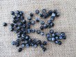 (image for) 700Pcs Black Floral Painted Glass Beads 6mm Dia.