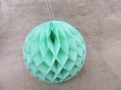 (image for) 10X Green Tissue Paper Pom Poms Honeycomb Balls Lanterns Wedding