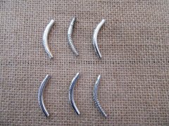 (image for) 100Pcs Alloy Zinc Curved Tube Loose Spacer Bead Jewelry Finding