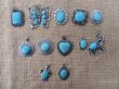(image for) 12Pcs Alloy Metal Pendant with Turquoise Gemstone Assorted