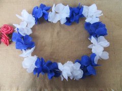 (image for) 4 x 12 Pieces Blue & White Hawaiian Dress Party Flower Leis/Lei Petal