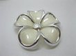 (image for) 20Pcs Pearl Ivory Frangipani Hairclip Jewelry Finding Beads 48mm