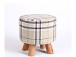 1X Ivory Grid 4 Leg Wooden Foot Stool Footrest Padded Seat (image for) 1X Ivory Grid 4 Leg Wooden Foot Stool Footrest Padded Seat