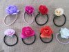 60Pcs Rose Flower Elastic Hair Band Hair Tie Mixed Color