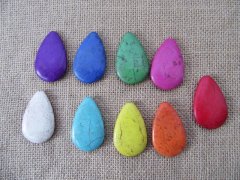 10Pcs Teardrop Gemstone Beads Mixed Color 48x30x8mm 10Pcs Teardrop Gemstone Beads Mixed Color 48x30x8mm
