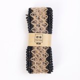 4Rolls X 2Meters Black Burlap Rope Ribbon Hemp Cord Gift Wrappin