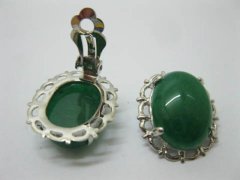 (image for) 12Pairs Fashion Green Oval Clip-On Earrings