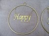 6Pcs Hanging Hoop Letter "HAPPY" Floral Wreath Wedding Party