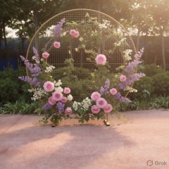 1X Golden Heavy Duty Large Circular Wedding Garden Arch 200cm (image for) 1X Golden Heavy Duty Large Circular Wedding Garden Arch 200cm