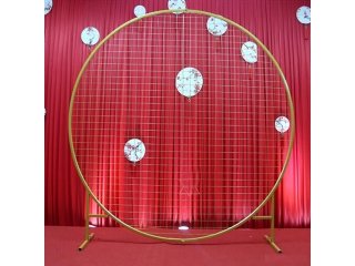 1X Golden Heavy Duty Large Circular Wedding Garden Arch 200cm