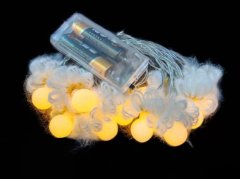 (image for) 1Set 10-LED Yellow Light White Crocheted Flower Decorative Lighting String Battery Powered