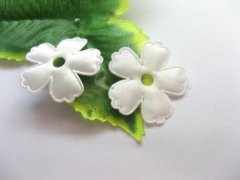 (image for) 1000 White Ribbon Padded Flower Embellishments Trims