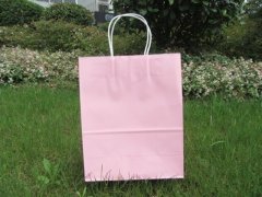 (image for) 48 Bulk Kraft Paper Gift Carry Shopping Bag 33x26x12cm Pink