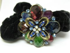 (image for) 1Pc Chic Designer Hair Clips,Rhinestone Floral Clip
