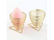 6Pcs Golden Drying Puff Rack Makeup Sponge Stand Cosmetics Beaut (image for) 6Pcs Golden Drying Puff Rack Makeup Sponge Stand Cosmetics Beaut