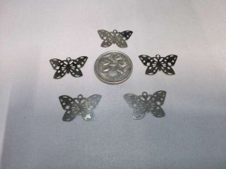 (image for) 100Pcs silver butterfly earring parts