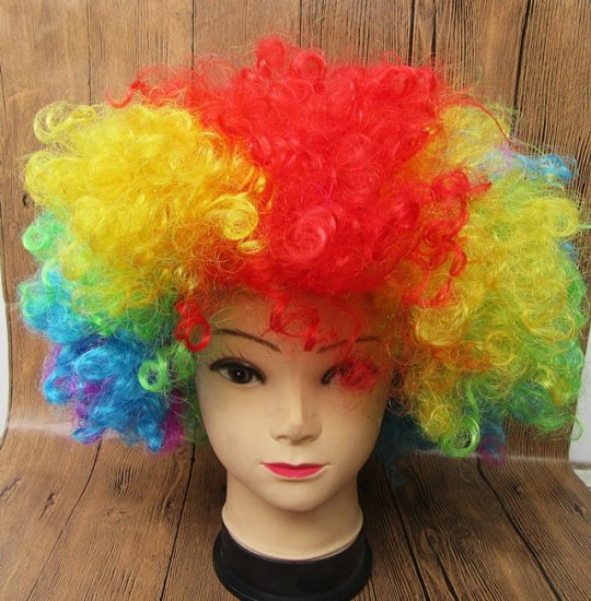 4Pcs Funny Unisex Dress up Rainbow Clown Wigs Party Favors - Click Image to Close
