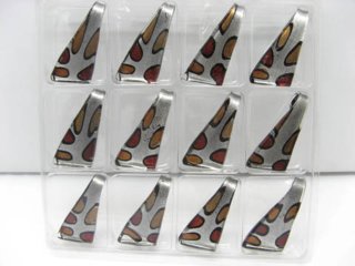 (image for) 12 Black Foil Glass Bail Pendant ac-sf394