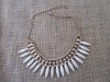 1Pc White Stone Fringe Beaded Collar Necklace 1Pc White Stone Fringe Beaded Collar Necklace
