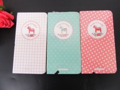 3Pcs Blank Kraft & White Pony Unicorn Pattern Notebooks Memo Pad