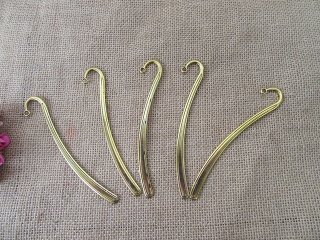 10Pcs Golden Color Plain Carved Hook Metal Bookmarks