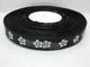 1Roll X 150Yards Black Satin Ribbon w/White Heart 20mm 1Roll X 150Yards Black Satin Ribbon w/White Heart 20mm