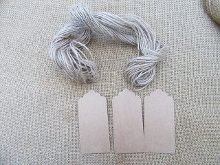 120 Kraft Paper Price Tags/Labels With Tie-on String