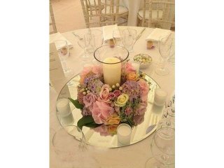 5Pcs Round Mirror Base Wedding Table Centrepiece 30cm