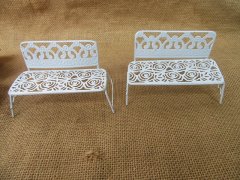 12Pcs White Miniature Bench Table CenterPiece Wedding Party 12Pcs White Miniature Bench Table CenterPiece Wedding Party