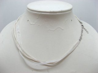 100 Milky White Multi-string Waxen & Ribbon For Necklace