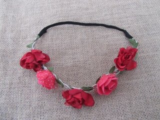 1Pc New Elastic Wide Head Band with Foam Rose Flower
