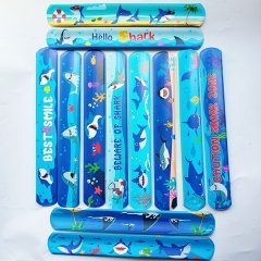 100Pcs Shark Reflective Magic Ruler Slap Band Bracelets