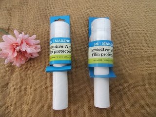 2Roll Protective Wrap Roll with Handle Clear Cling Plastic Wrap