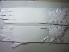 2Pair Elegant Wedding Bridal Gloves with Flower 37cm 2Pair Elegant Wedding Bridal Gloves with Flower 37cm