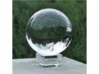 1X 80mm Clear Crystal Sphere Balls With Glass Base