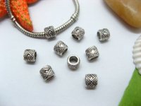 20pcs Tibetan Silver Barrel Beads European Design Yw-pa-mb8 20pcs Tibetan Silver Barrel Beads European Design Yw-pa-mb8
