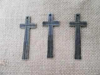 30Pcs New Alloy Bronze Cross Beads Charms Pendants