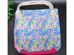 1Pc Cotton Tote Bag Handbag Shoulder Bag Random Color 40x33x16cm