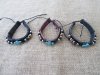 12X Leatherette Bracelets with Gemstone Charms Assorted