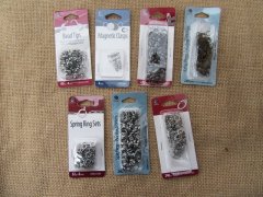 24Sheets Split Ring Magnetic Clasps Bead Tips Etc. Assorted