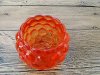 5Pcs Glass Lotus Pattern Tea Light Holder - Orange