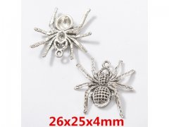 50Pcs Spider Beads Pendants Charms Jewelry Finding 26x25x4mm