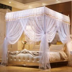 1X White Gorgeous Four Poster Bed Canopy/Mosquito Net