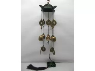 New Fengshui Elephant w/Bell Coin Wind Chime