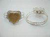 12 Golden Heart Top Metal Bangles with Case