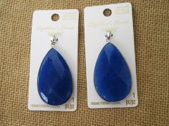3Pcs New Tear Shape Blue Color Gemstone Charm Pendants