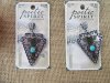 3Pcs Upside Down Triangle Poetic Charms Pendants Beads for Jewel