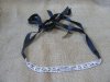 6Pcs Black Ribbon Rhinestone Crystal Beaded Bridal Bridesmaid 6Pcs Black Ribbon Rhinestone Crystal Beaded Bridal Bridesmaid