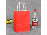 48 Bulk Kraft Paper Gift Carry Shopping Bag 21x15x8cm Red